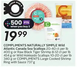 Sobeys COMPLIMENTS NATURALLY SIMPLE Wild Atlantic Canada Sea Scallops offer