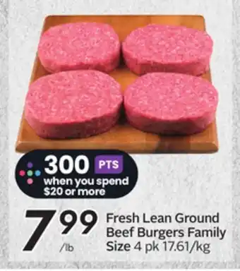 Sobeys Fresh Lean Ground Beef Burgers Family Size offer