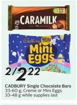 Sobeys CADBURY Single Chocolate Bars offer