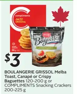 Sobeys GRISSOL Melba Toast, Canapé or Crispy offer