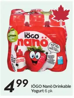 Sobeys IÖGO Nanö Drinkable Yogurt offer