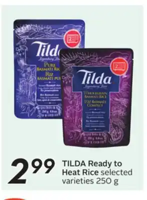 Sobeys TILDA Ready to Heat Rice offer