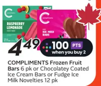 Sobeys COMPLIMENTS Frozen Fruit Bars offer