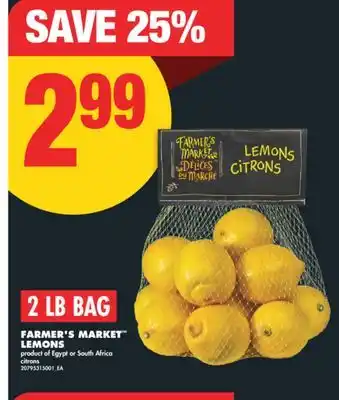 No Frills FARMER'S MARKET LEMONS, 2 LB BAG offer