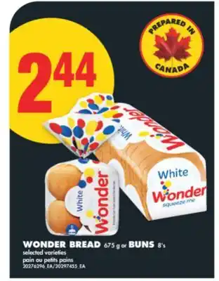 No Frills WONDER BREAD 675 G OR BUNS 8'S offer