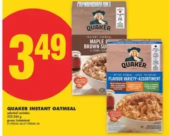 No Frills QUAKER INSTANT OATMEAL, 232-344 G offer