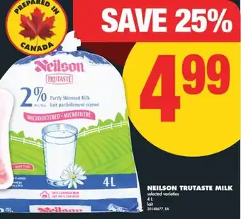 No Frills NEILSON TRUTASTE MILK, 4 L offer