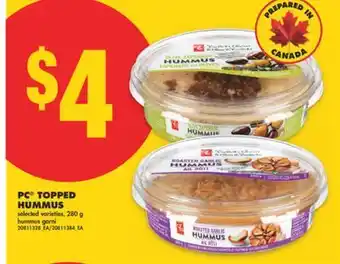 No Frills PC TOPPED HUMMUS, 280 G offer