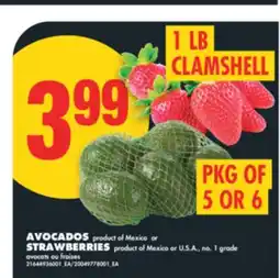 No Frills AVOCADOS, PKG OF 5 OR 6 OR STRAWBERRIES, 1 LB CLAMSHELL offer