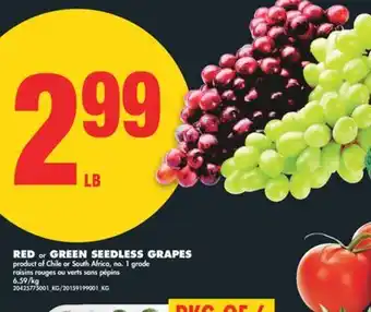 No Frills RED OR GREEN SEEDLESS GRAPES offer