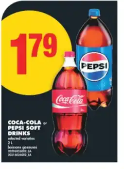 No Frills COCA-COLA OR PEPSI SOFT DRINKS, 2 L offer