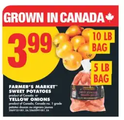 No Frills FARMER'S MARKET SWEET POTATOES, 5 LB BAG OR YELLOW ONIONS, 10 LB BAG offer