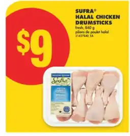 No Frills SUFRA HALAL CHICKEN DRUMSTICKS, 840 G offer