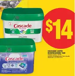 No Frills CASCADE AUTO DISHWASHER TAB, 30-48' S offer