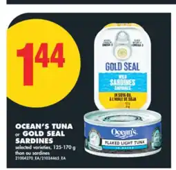 No Frills OCEAN'S TUNA OR GOLD SEAL SARDINES, 125-170 G offer