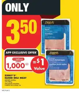 No Frills ZIGGY'S SLICED DELI MEAT, 175/300 G offer