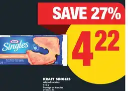 No Frills KRAFT SINGLES, 410 G offer