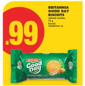 No Frills BRITANNIA GOOD DAY BISCUITS, 75 G offer