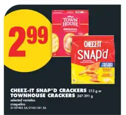 No Frills CHEEZ-IT SNAP'D CRACKERS, 213 G OR TOWNHOUSE CRACKERS, 247-391 G offer