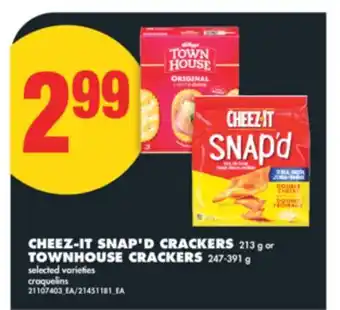 No Frills CHEEZ-IT SNAP'D CRACKERS, 213 G OR TOWNHOUSE CRACKERS, 247-391 G offer