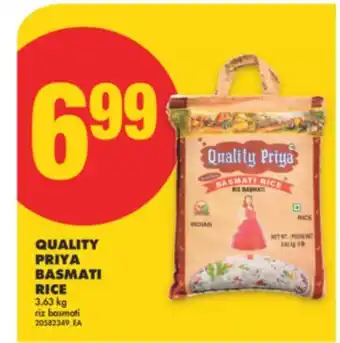 No Frills QUALITY PRIYA BASMATI RICE, 3.63 KG offer