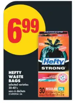 No Frills HEFTY WASTE BAGS, 20-40'S offer