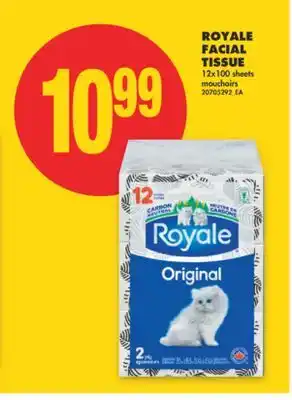 No Frills ROYALE FACIAL TISSUE, 12X100 SHEETS offer