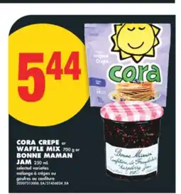 No Frills CORA CREPE OR WAFFLE MIX, 700 G OR BONNE MAMAN JAM, 250 ML offer