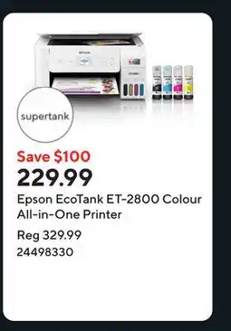 Staples Epson EcoTank ET-2800 Colour All-in-One Printer offer