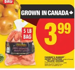 No Frills FARMER'S MARKET SWEET POTATOES OR YELLOW ONIONS, 5 LB BAG offer