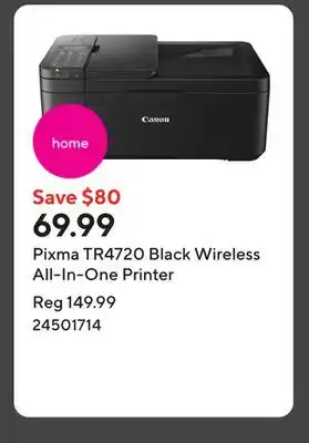 Staples Pixma TR4720 Black Wireless All-In-One Printer offer