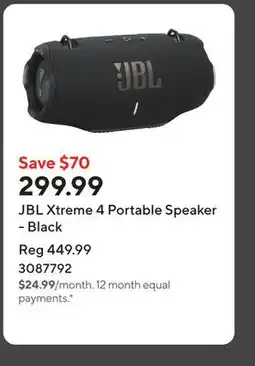 Staples JBL Xtreme 4 Portable Speaker - Black offer