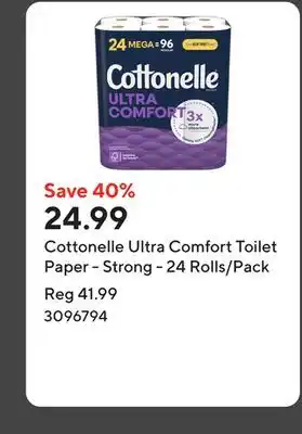 Staples Cottonelle Ultra Comfort Toilet Paper - Strong - 24 Rolls/Pack offer