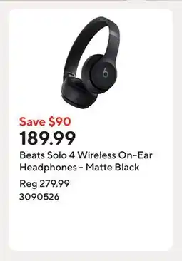 Staples Beats Solo 4 Wireless On-Ear Headphones - Matte Black offer