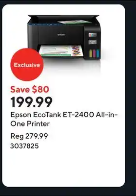 Staples Epson EcoTank ET-2400 All-in-One Printer offer