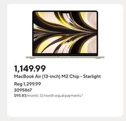 Staples MacBook Air (13-inch) M2 Chip - Starlight offer