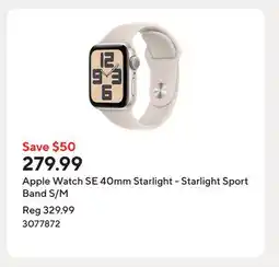 Staples Apple Watch SE 40mm Starlight - Starlight Sport Band S/M offer