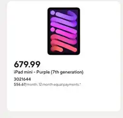 Staples iPad mini - Purple (7th generation) offer