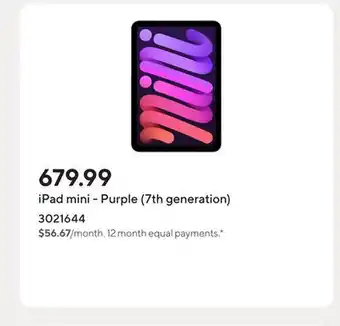 Staples iPad mini - Purple (7th generation) offer