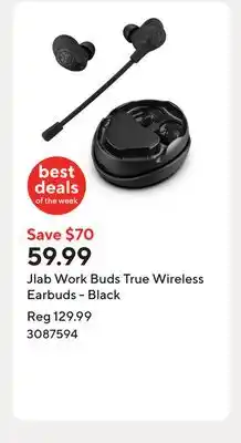 Staples Jlab Work Buds True Wireless Earbuds - Black offer