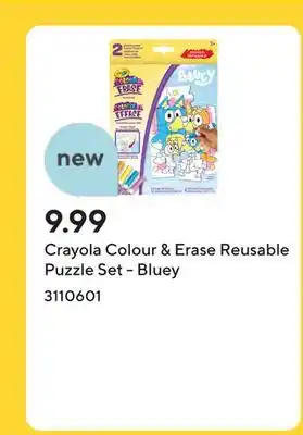 Staples Crayola Colour & Erase Reusable Puzzle Set - Bluey offer