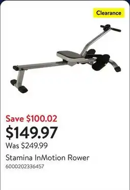 Walmart Stamina InMotion Rower offer