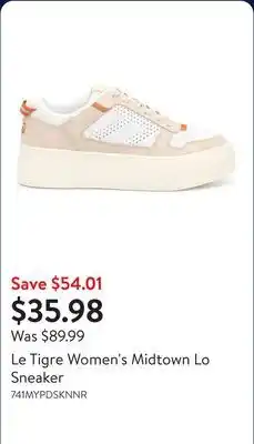 Walmart Le Tigre Women's Midtown Lo Sneaker offer