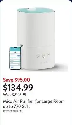 Walmart Miko Air Purifier for Large Room up to 770 Sqft offer