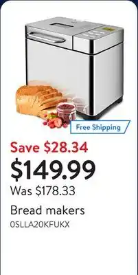 Walmart Bread makers offer