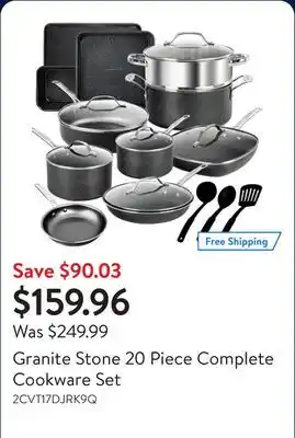 Walmart Granite Stone 20 Piece Complete Cookware Set offer