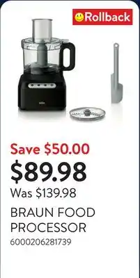 Walmart BRAUN FOOD PROCESSOR offer