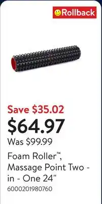 Walmart Foam Roller , Massage Point Two - in - One 24 offer