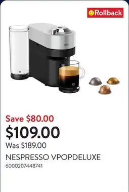 Walmart NESPRESSO VPOPDELUXE offer