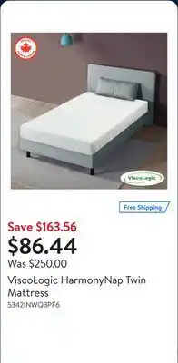 Walmart ViscoLogic HarmonyNap Twin Mattress offer